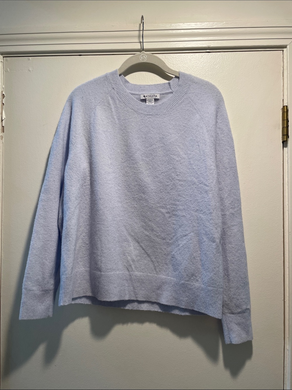 Athleta Pale Ice Blue Cozy Textured Crewneck Sweater